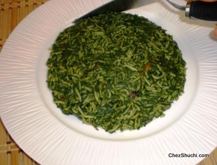 spinach rice layer